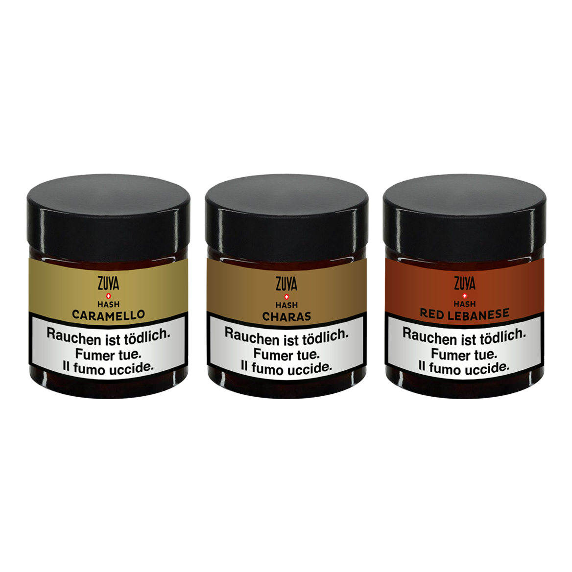 ZUYA hash set de 3 CHARAS, CARAMELLO et RED LEBANESE