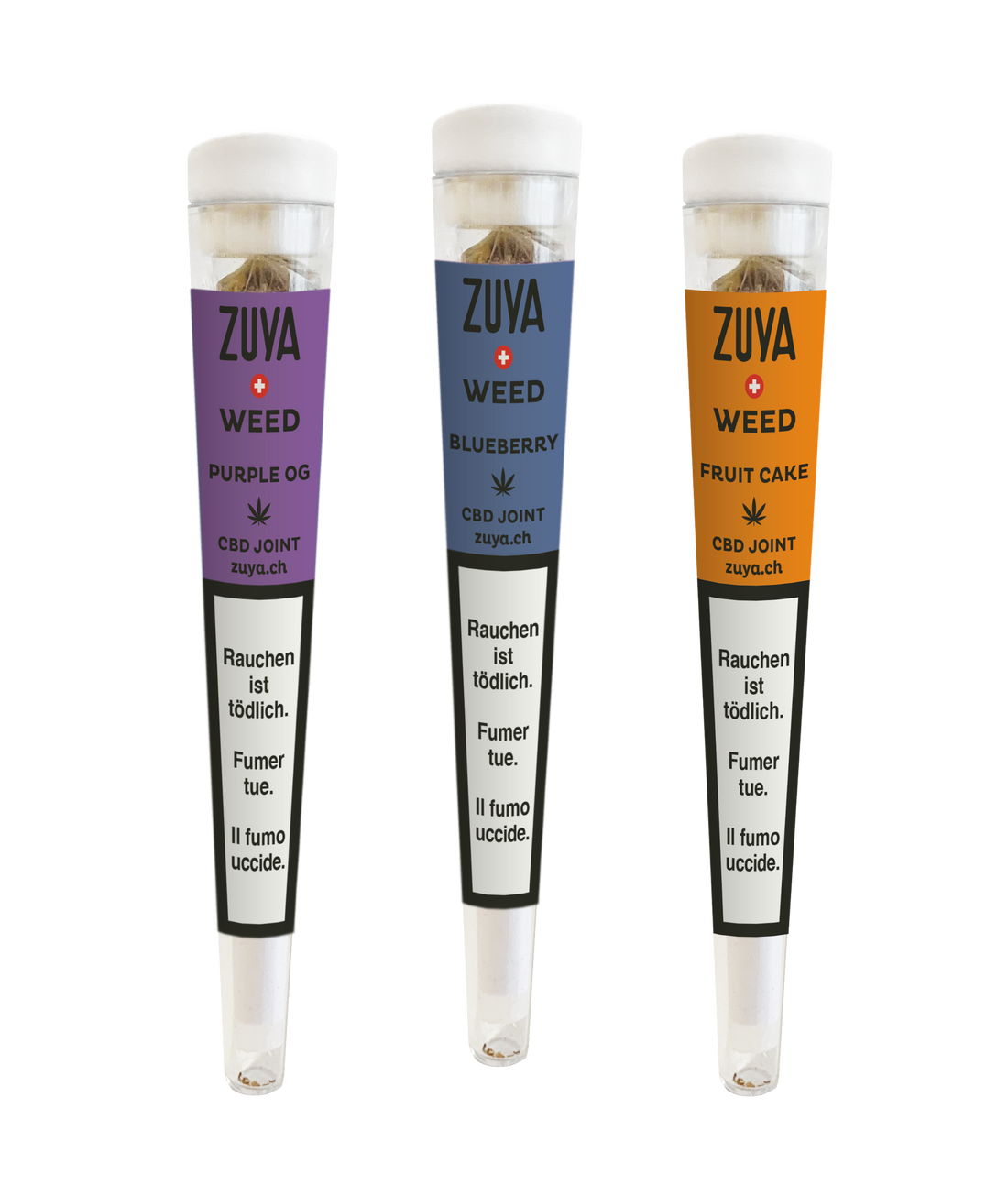 ZUYA Weed Bundle PurpleOG/Blueberry/FruitCake - CBD Joints