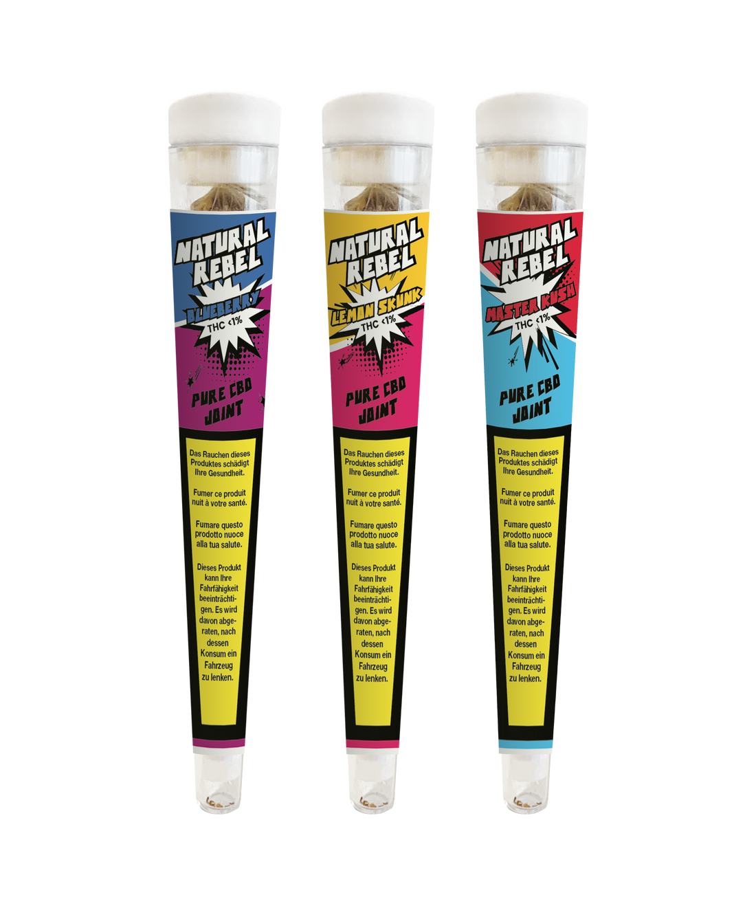 NATURAL REBEL 3er Set - Pure CBD Joints