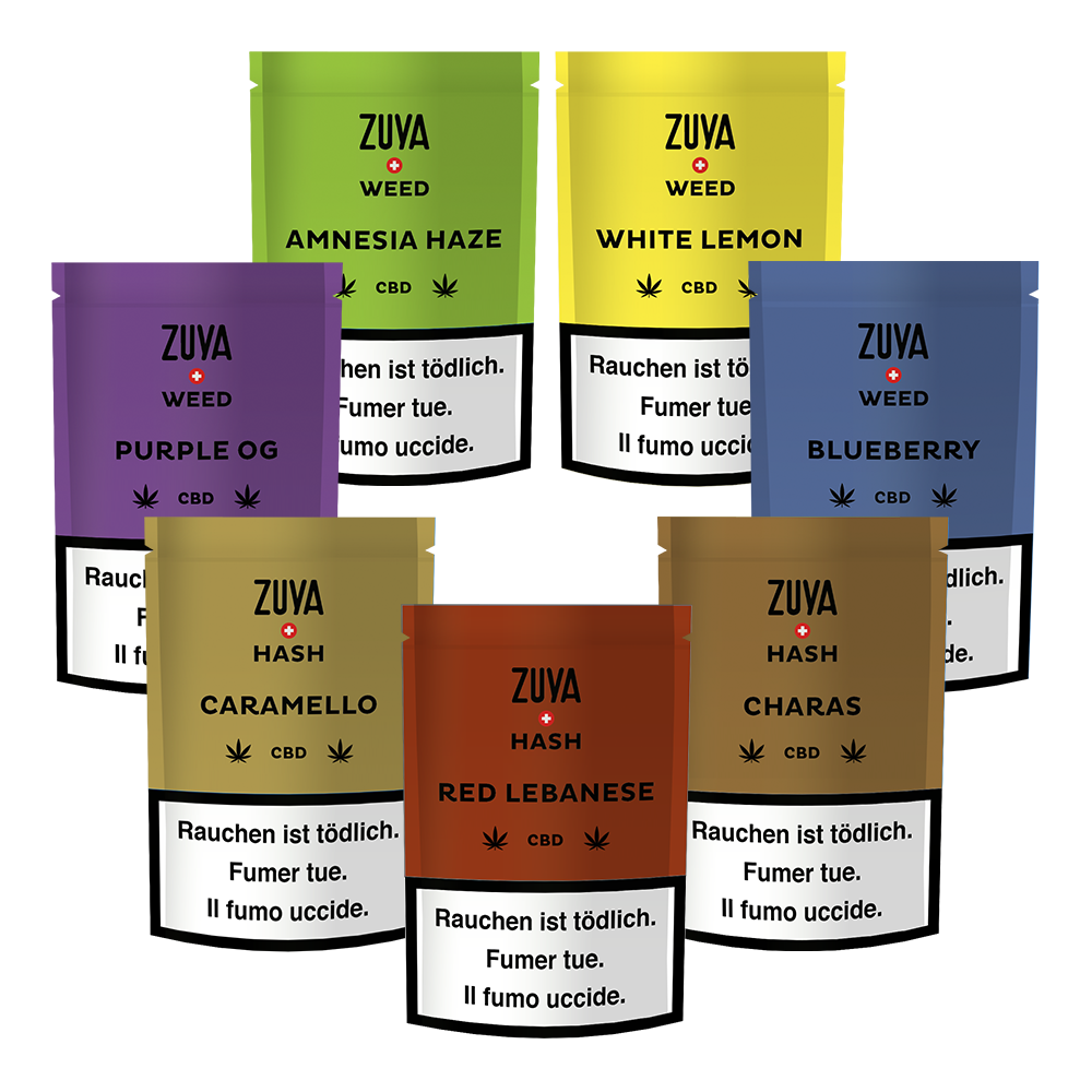 ZUYA All Stars set of 7 hash and weed varieties &quot;2g pouches&quot;