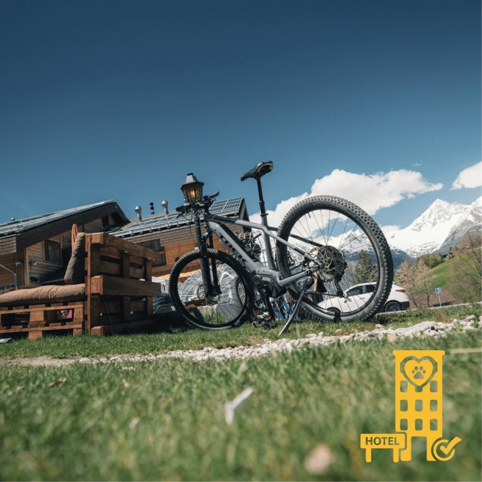 Hotal Ronalp mit Fahrrad